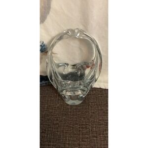 Vintage Murano glass handle ashtray/cigar basket heavy hand blown Glass Basket‎